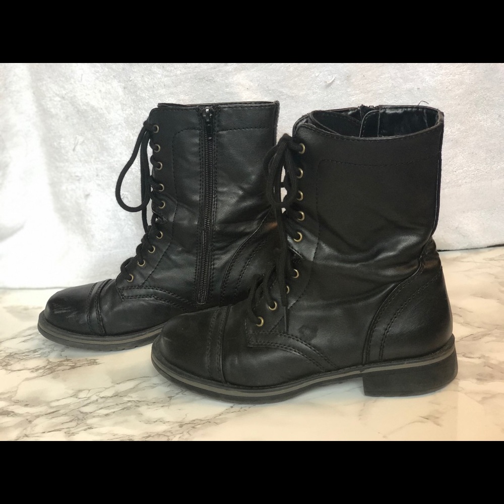 Black combat boots